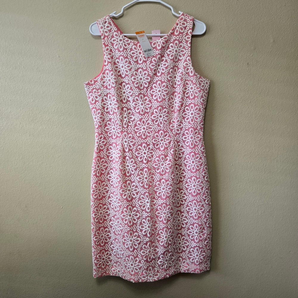 Gymboree Mom Size 12 Pink White Floral Eyelet Sheath Dress NWT Feminine